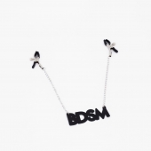 Зажимы на соски с кожаной подвеской BDSM - Crazy Handmade - купить с доставкой в Сочи