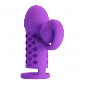 Фиолетовая вибронасадка с клиторальным отростком Harden - Baile - в Сочи купить с доставкой