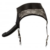 Черный женский страпон Strap-on Set: трусики и насадка - Orion - купить с доставкой в Сочи