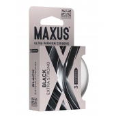 Черные утолщенные презервативы MAXUS Extra Strong с железным кейсом - 3 шт. - Maxus - купить с доставкой в Сочи