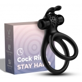 Черное эрекционное виброкольцо с подхватом мошонки Stay Hard - Boys of Toys - в Сочи купить с доставкой