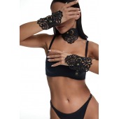 Фигурный набор для БДСМ-игр с узорами и золотистой фурнитурой - Crazy Handmade - купить с доставкой в Сочи