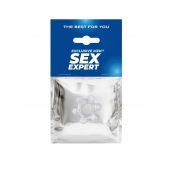 Прозрачное эластичное эрекционное кольцо с 6 шариками - Sex Expert - в Сочи купить с доставкой