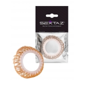 Эрекционное кольцо с бежевыми «ресничками» - Sextaz - в Сочи купить с доставкой