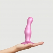 Розовая насадка Strap-On-Me Dildo Plug Curvy size M - Strap-on-me - купить с доставкой в Сочи