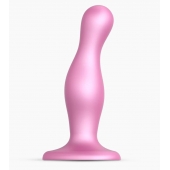 Розовая насадка Strap-On-Me Dildo Plug Curvy size M - Strap-on-me - купить с доставкой в Сочи