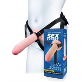 Мужской полый страпон на регулируемых ремешках - 22 см. - Sex Expert - купить с доставкой в Сочи