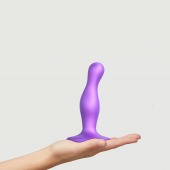 Фиолетовая насадка Strap-On-Me Dildo Plug Curvy size S - Strap-on-me - купить с доставкой в Сочи