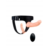 Женский страпон с 2 насадками, вибрацией и пультом ДУ - Erowoman-Eroman - купить с доставкой в Сочи