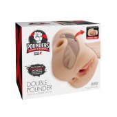 Телесный мастурбатор с вибрацией Double Pounder Vibrating Squeeze Stroker - Pipedream - в Сочи купить с доставкой