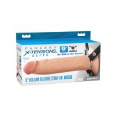 Телесный пустотелый фаллопротез 9’’ Hollow Silicone Strap-On - 24,1 см. - Pipedream - купить с доставкой в Сочи