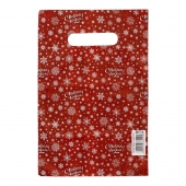 Красный подарочный новогодний пакет с вырубной ручкой (20х30 см) - Сима-Ленд - купить с доставкой в Сочи