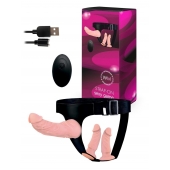 Женский страпон с 3 насадками и вибрацией - Erowoman-Eroman - купить с доставкой в Сочи