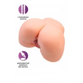 Телесный мастурбатор в форме попки с 2 любовными входами - No Name - в Сочи купить с доставкой