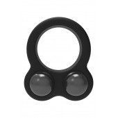 Черное эрекционное кольцо с утяжелителями Cockring Dual Weight - Dream Toys - в Сочи купить с доставкой