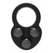 Черное эрекционное кольцо с утяжелителями - Dream Toys - в Сочи купить с доставкой