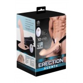 Телесный полый страпон с вибрацией Erection Agents - 24,1 см. - NMC - купить с доставкой в Сочи