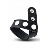 Черное эрекционное кольцо на кнопках - Blush Novelties - в Сочи купить с доставкой