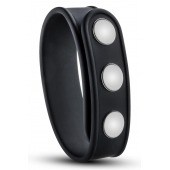 Черное эрекционное кольцо на кнопках - Blush Novelties - в Сочи купить с доставкой