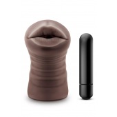 Коричневый мастурбатор-ротик Krystal Vibrating Masturbator - Blush Novelties - в Сочи купить с доставкой