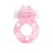 Розовое эрекционное виброкольцо в форме зайчика - 1137 - в Сочи купить с доставкой