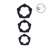 Набор из 3 эрекционных колец Beaded Silicone Cockring Set - Shots Media BV - в Сочи купить с доставкой