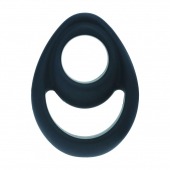 Черное эрекционное кольцо Double Ergo Silicone Cockring - Shots Media BV - в Сочи купить с доставкой