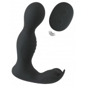 Черная анальная пробка с вибрацией, вращением и пультом ДУ RC Butt Plug with 2 Functions - Orion - в Сочи купить с доставкой