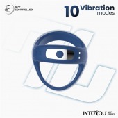 Синее интерактивное эрекционное виброкольцо Rank - Intoyou - в Сочи купить с доставкой