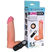 Фаллическая насадка Харнесс UNICOCK 5,5  с вибрацией - 17 см. - LOVETOY (А-Полимер) - купить с доставкой в Сочи
