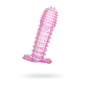 Гелевая розовая насадка с шипами - 12 см. - Toyfa Basic - в Сочи купить с доставкой