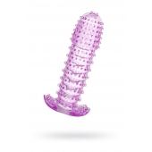 Гелевая фиолетовая насадка с шипами - 12 см. - Toyfa Basic - в Сочи купить с доставкой