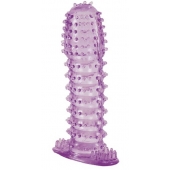 Гелевая фиолетовая насадка с шипами - 12 см. - Toyfa Basic - в Сочи купить с доставкой