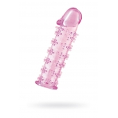 Гелевая розовая насадка на фаллос с шипами - 12 см. - Toyfa Basic - в Сочи купить с доставкой