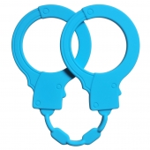 Голубые силиконовые наручники Stretchy Cuffs Turquoise - Lola Games - купить с доставкой в Сочи