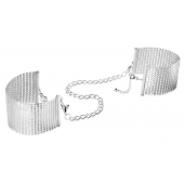 Серебристые наручники-браслеты Desir Metallique Handcuffs - Bijoux Indiscrets - купить с доставкой в Сочи