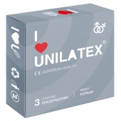 Презервативы с рёбрами Unilatex Ribbed - 3 шт. - Unilatex - купить с доставкой в Сочи
