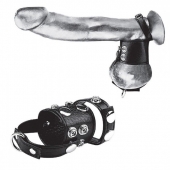 Утяжка на пенис и мошонку Cock Ring With 1.5  Ball Stretcher And Optional Weight Ring - BlueLine - купить с доставкой в Сочи