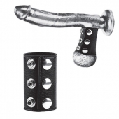 Чёрная утяжка на кнопках 100% PVC STRAP WITH METAL SNAP - BlueLine - купить с доставкой в Сочи