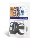 Утяжка на пенис с клёпками Duo Snap Cock And Ball Ring - BlueLine - купить с доставкой в Сочи