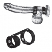 Утяжка на пенис с клёпками Duo Snap Cock And Ball Ring - BlueLine - купить с доставкой в Сочи