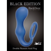 Синее эрекционное кольцо с анальной пробкой Double Pleasure Anal Plug - Lola Games - в Сочи купить с доставкой