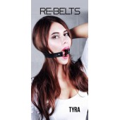 Чёрный кожаный чокер-кляп Tyra Black - Rebelts - купить с доставкой в Сочи