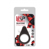 Чёрное эрекционное кольцо LIT-UP SILICONE STIMU RING 1 BLACK - Dream Toys - в Сочи купить с доставкой
