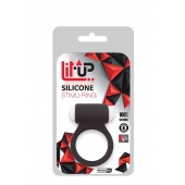 Чёрное эрекционное виброкольцо LIT-UP SILICONE STIMU RING 3 BLACK - Dream Toys - в Сочи купить с доставкой