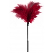 Пластиковая метелочка с красными пёрышками Small Feather Tickler - 32 см. - Blush Novelties - купить с доставкой в Сочи