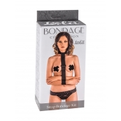 Ошейник с длинной лентой и наручниками Strap Bondage Kit Plus Size - Lola Games - купить с доставкой в Сочи