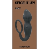 Серое эрекционное кольцо Sensation с анальным стимулятором - Lola Games - в Сочи купить с доставкой