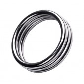 Металлическое эрекционное кольцо с рёбрышками размера L - ToyFa - в Сочи купить с доставкой