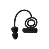Чёрное эрекционное кольцо с вибропулькой и анальным хвостом - Erotist Adult Toys - в Сочи купить с доставкой